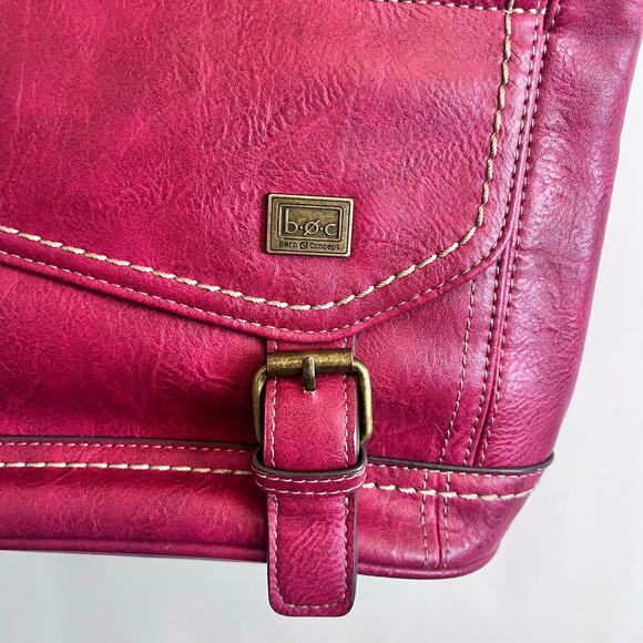 B.O.C. AMHEARST CROSSBODY BAG BURGUNDY EXTRA POCKETS UNISEX ONE SIZE - Picture 3 of 15